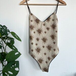"SEA SALT" sun print one piece swimsuit (Reversible) - Size L